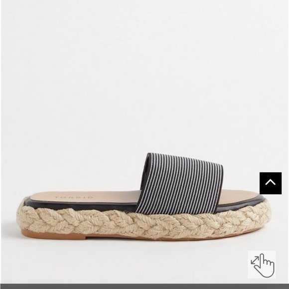 TORRID SIZE 7 WW SINGLE BAND PLATFORM SLIDE WOMENS NWT BLACK & WHITE - Picture 2 of 7